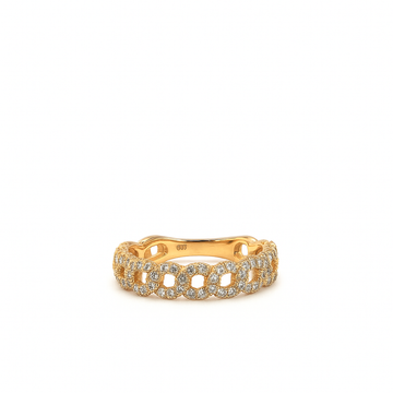 14kt Gold 4mm Diamond Curb Link Ring