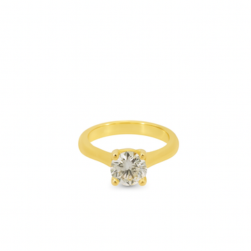 18kt Yellow Gold Flat Taper Shank Solitaire Engagement Ring