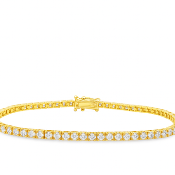 18kt Yellow Gold 3.20ct Diamond Tennis Bracelet