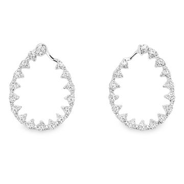 18kt White Gold Open Diamond Tear Drop Earrings