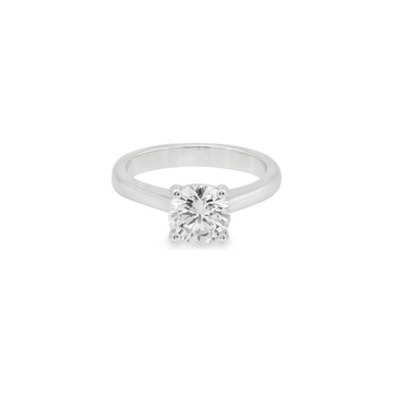 18kt White Gold Flat Taper Solitaire Engagement Ring