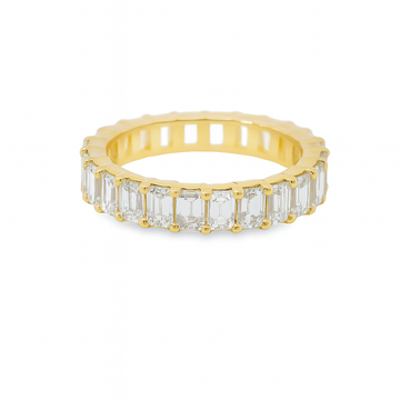 18kt Pink Gold Emerald Diamond Eternity Band