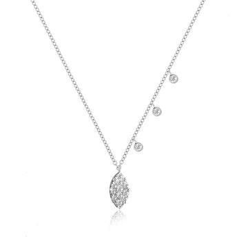 14kt Gold Diamond Encrusted Marquise Necklace