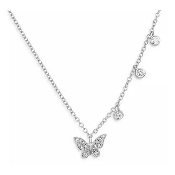 14kt Gold Dainty Diamond Butterfly Necklace