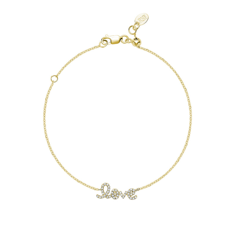 10kt Gold Mini Love Diamond Bracelet