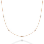 Rose Gold Diamond By The Yard Necklace 0.22cts