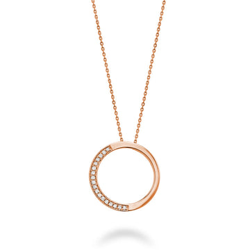 10kt Gold Half Circle Diamond Pendant