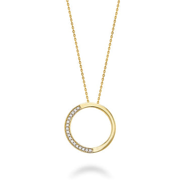 10kt Gold Half Circle Diamond Pendant