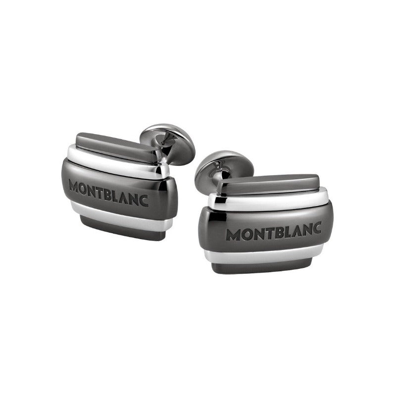 Contemporary Sterling Silver and Stainless Steel Cufflinks