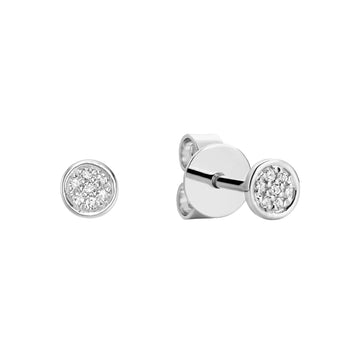 10kt Gold Round Cluster Diamond Studs