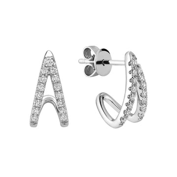 14kt Gold Split Drop Diamond Stud Earrings