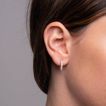 14kt Gold 3 Row Pavé 1/2in Hoops