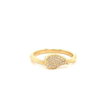 18kt Yellow Gold Diamond Interlocking Teardrop Ring