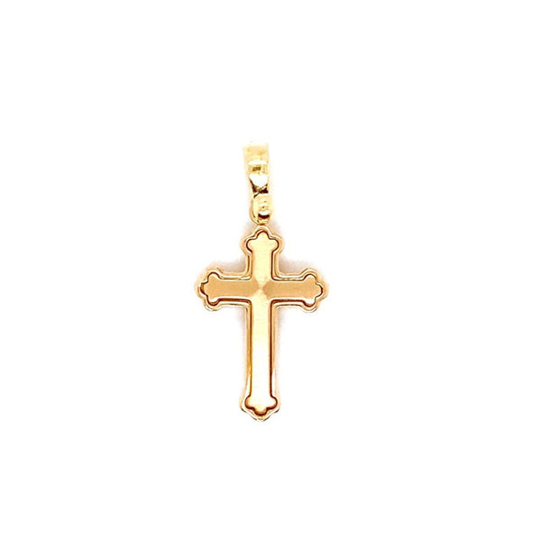18kt Yellow Gold Budded Cross Pendant – Classic Creations