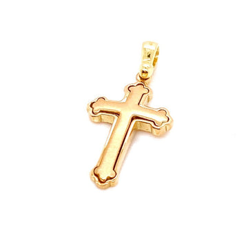18kt Yellow Gold Budded Cross Pendant