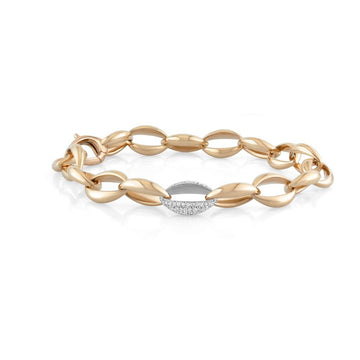 18kt High Polish Oval Diamond Bracelet