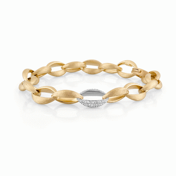 18kt Matte Polish Oval Diamond Bracelet