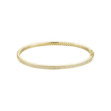White Gold Two Row Diamond Pave Bracelet