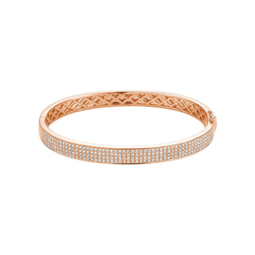 White Gold Four Row Diamond Pave Bracelet