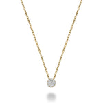 14kt Yellow Gold Cluster Necklace 0.50cts