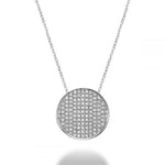 White Gold Curved Disk Pendant