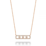 14kt Gold Bar Necklace with Diamonds