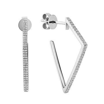 White Gold Open Diamond Drop Earrings