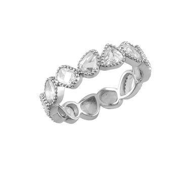 18kt Gold Diamond Rose Cut Asymmetrical Eternity Band