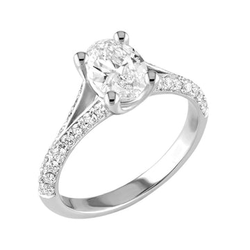 18kt White Gold Split Shank Engagement Ring