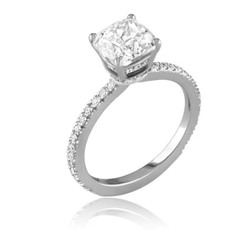 18kt White Gold Double Diamond Belt Ring