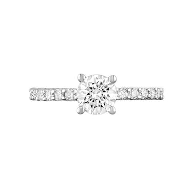 18kt White Gold Shared Claw Diamond Ring