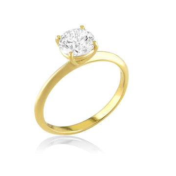 18kt Yellow Gold Knife Edge Diamond Ring