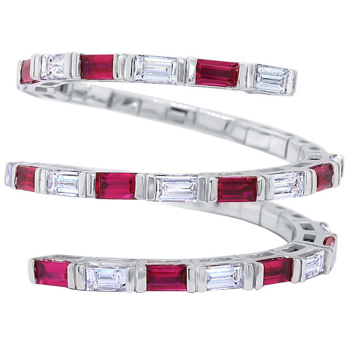 18kt White Gold Ruby and Diamond Wrap Ring