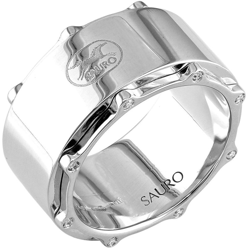 Sauro 18kt White Gold Large Rotating Black Diamond Ring