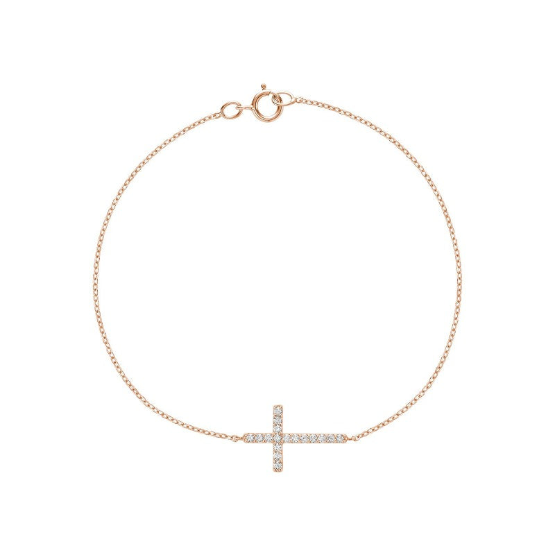 14kt Diamond Cross Bracelet