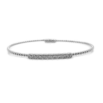 18kt Gold Bead Diamond Bangle