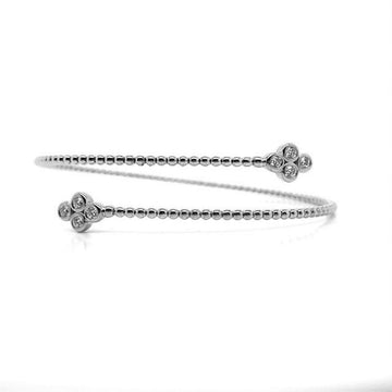18kt Gold Bead Wrap Diamond Bangle