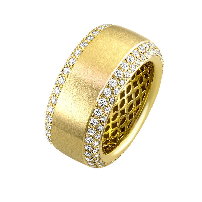 18kt Yellow Gold Double Line Ring