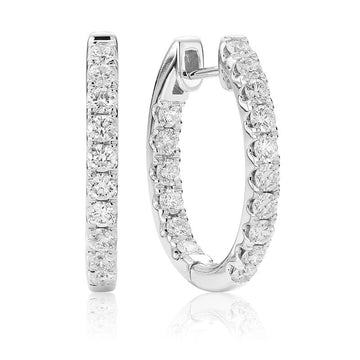 14kt Gold Inside Out Diamond Oval Hoops