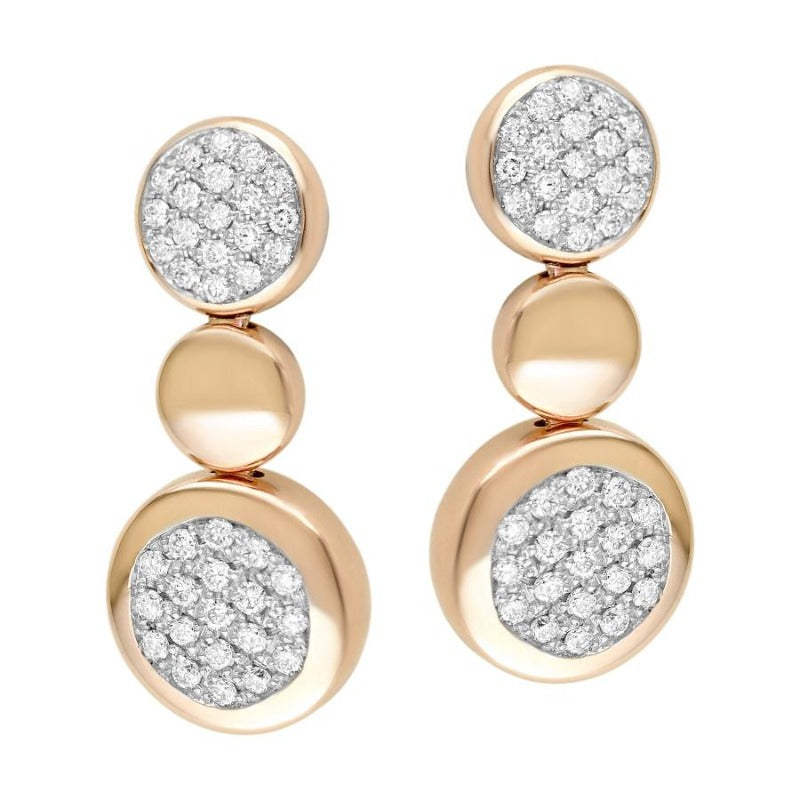 18kt Rose Gold and Diamond Triple Drop Earrings