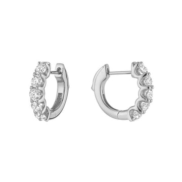 14kt White Gold 1.04ct Diamond Hoops