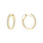 14kt Gold Inside Out Diamond Hoop Earrings 0.98cts