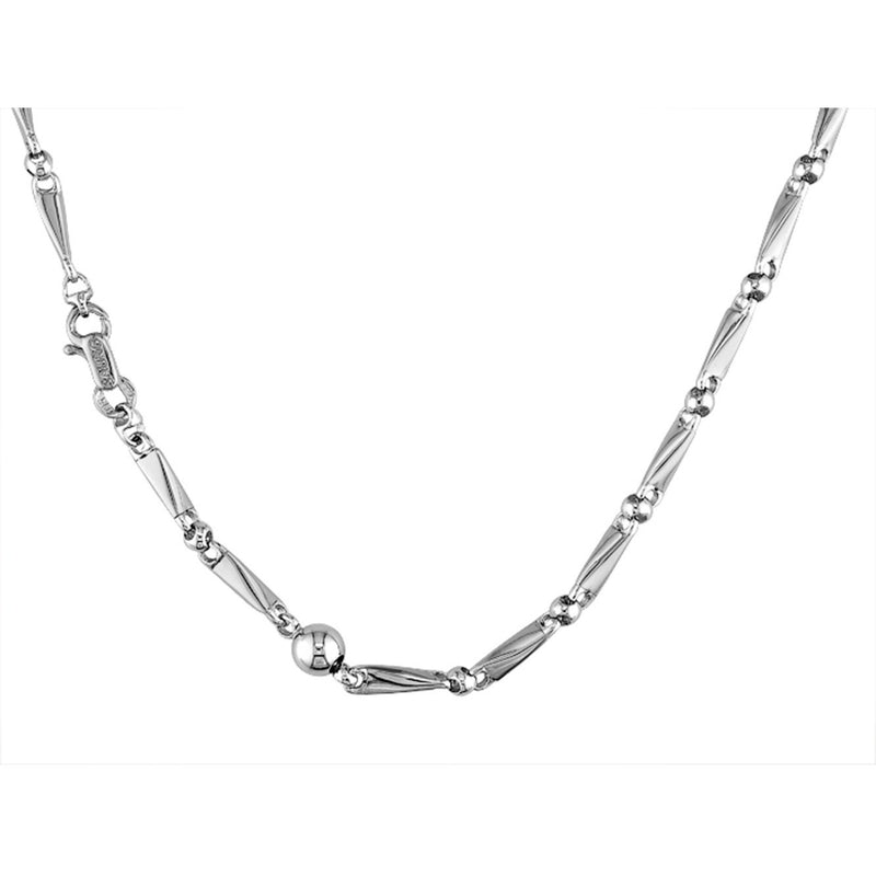 Sauro 18kt White Gold Paper Link Necklace