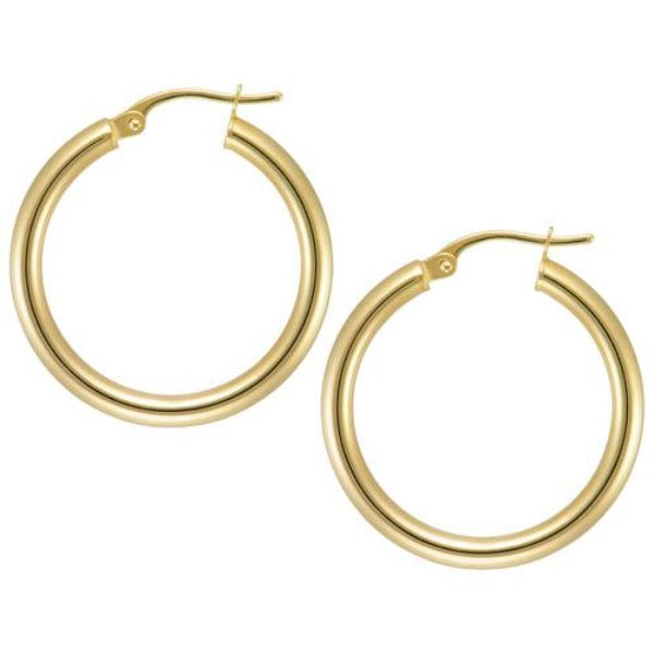 18kt Yellow Gold Round Small Hoops