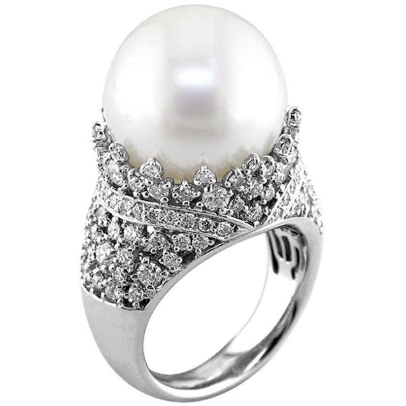 18kt South Sea Pearl & Diamond Ring