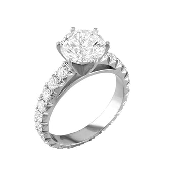 18kt White Gold Optic Set Diamond Ring Setting