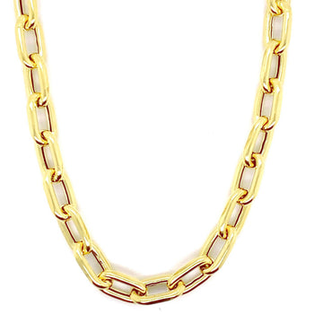 18kt Yellow Gold Puff Paperclip Necklace