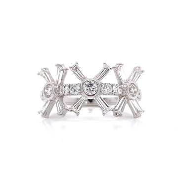 18kt White Gold XO Diamond Ring