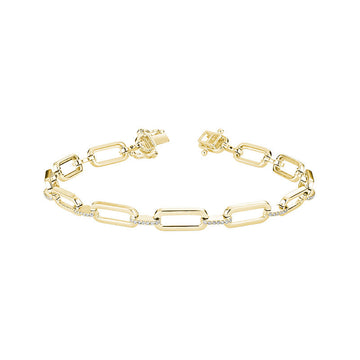 10kt Gold Diamond Paperclip Bracelet