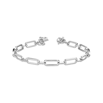 10kt Gold Diamond Paperclip Bracelet